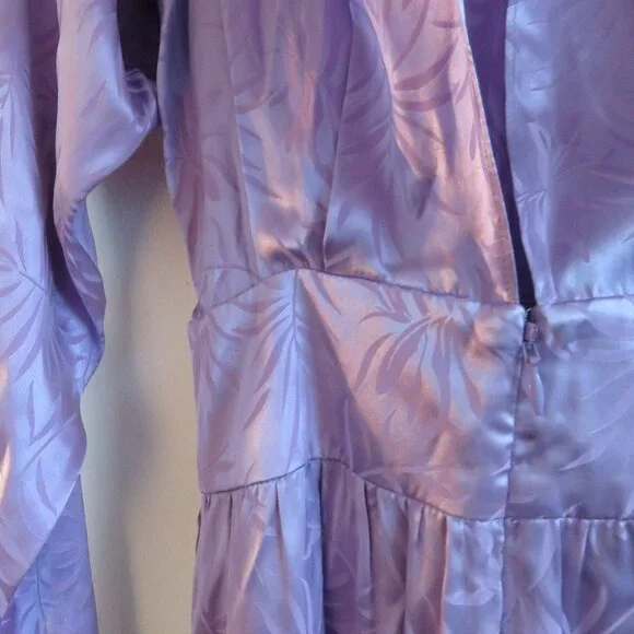 RONNY KOBO Jade Leaf Print Silk Blend Midi Dress in Lavender Purple XS NWT - Picture 15 of 16